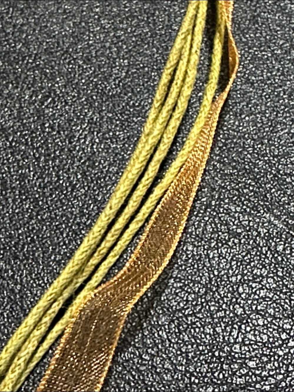Vintage Art Deco Glass Teardrop Pendant Multi-Strand Corded Necklace - Picture 6 of 14